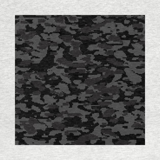 Black Camo pattern digital Camouflage by Tshirtstory